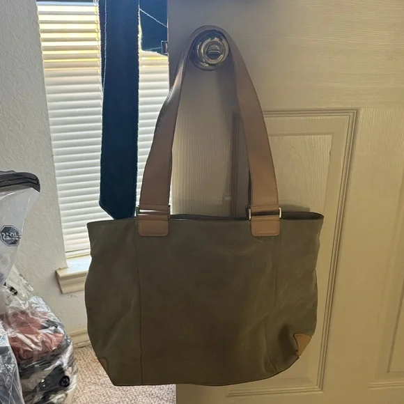 Tan Suede Tumi Tote Bag - Picture 3 of 3